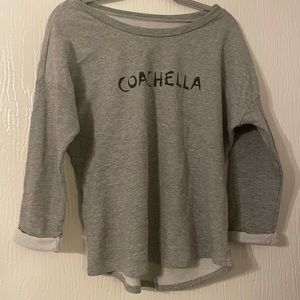 Gray 3/4 sleeve Coachella sweatshirt
